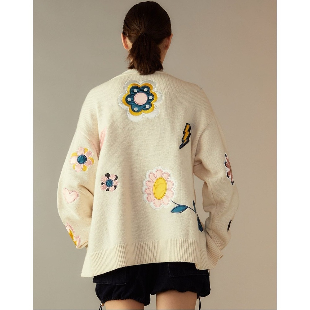 Cynthia Rowley Fun Patches Cardigan Small - Picture 3 of 9